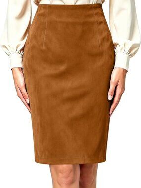 Suede Mini High Waisted Slit Skirts for Women - NWOT - M